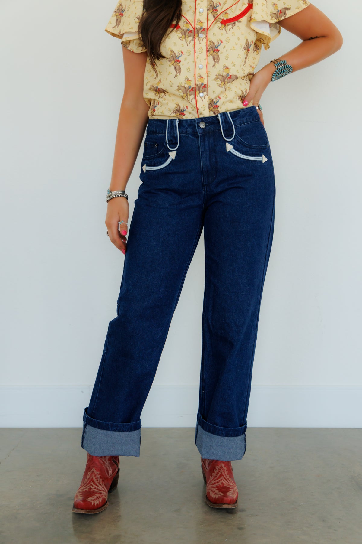 The Howdy Hanny Denim Smiley Pants