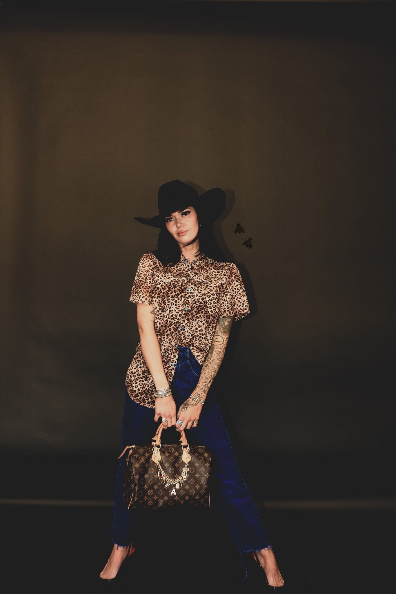 Western Wild Leopard Print Snap Front Shirt