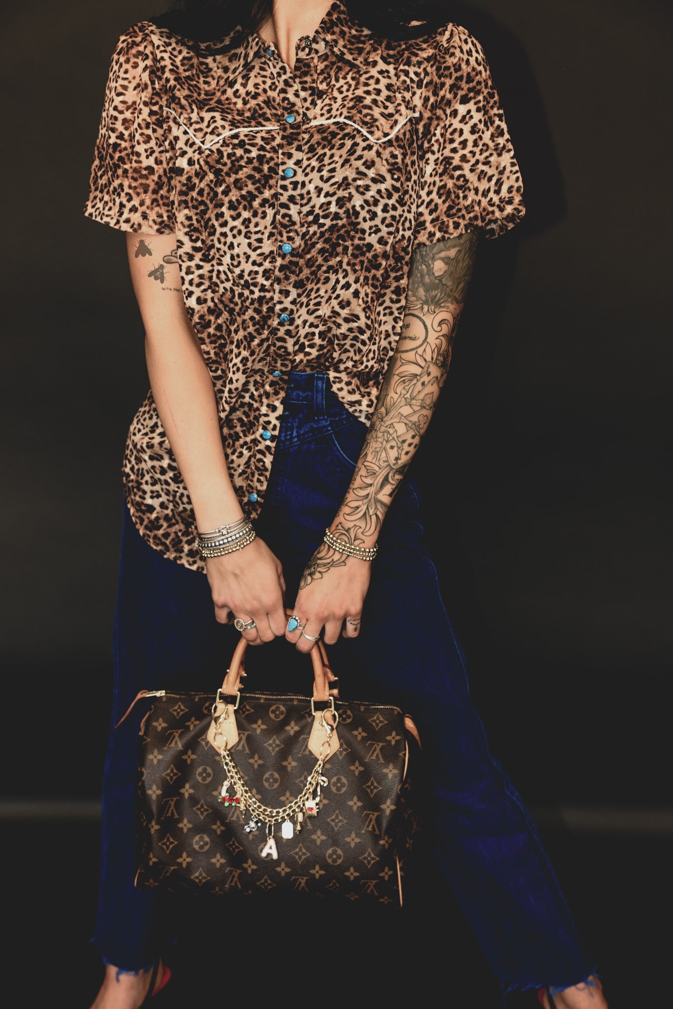 Western Wild Leopard Print Snap Front Shirt