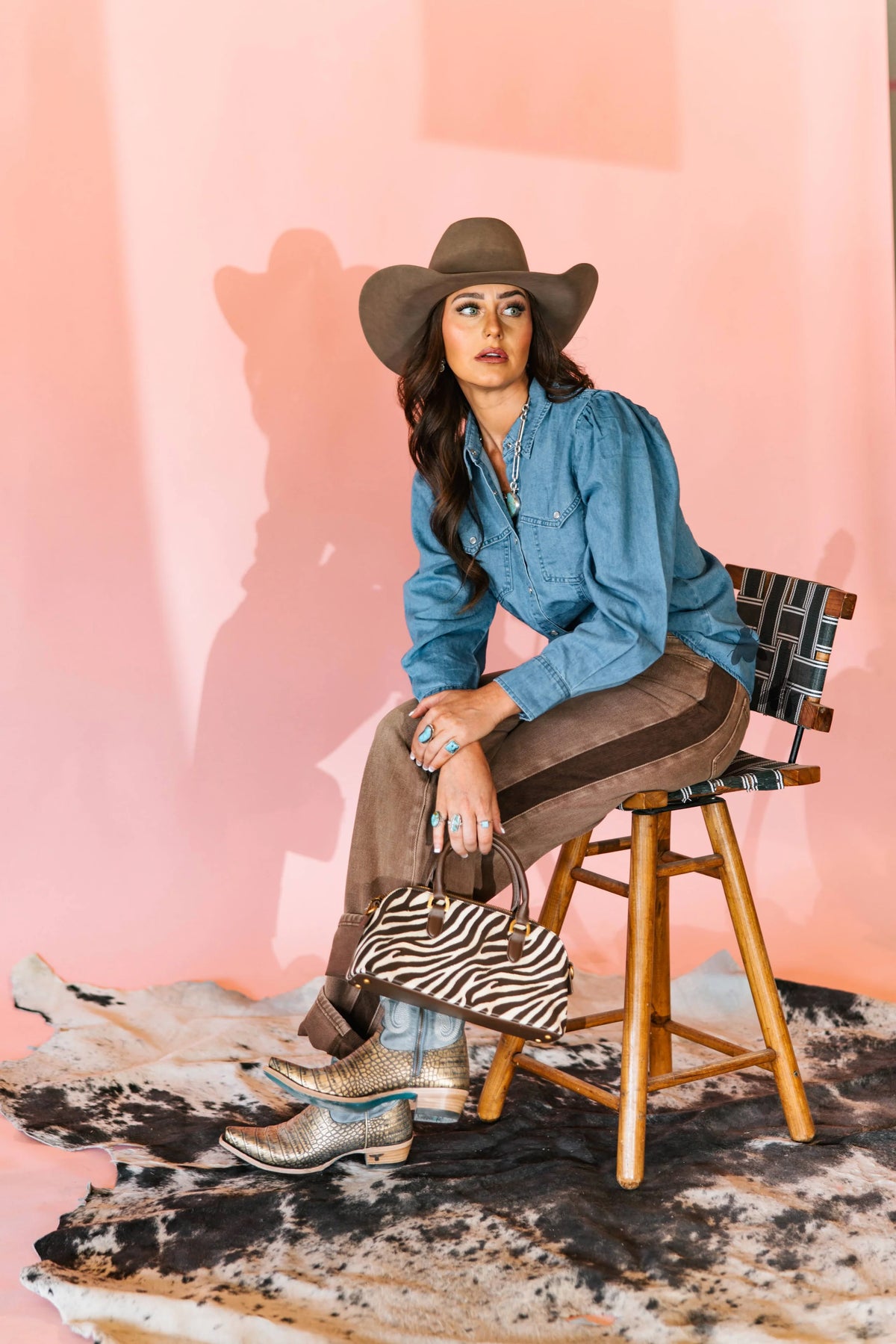 Out of Line Mocha Stripe Jeans