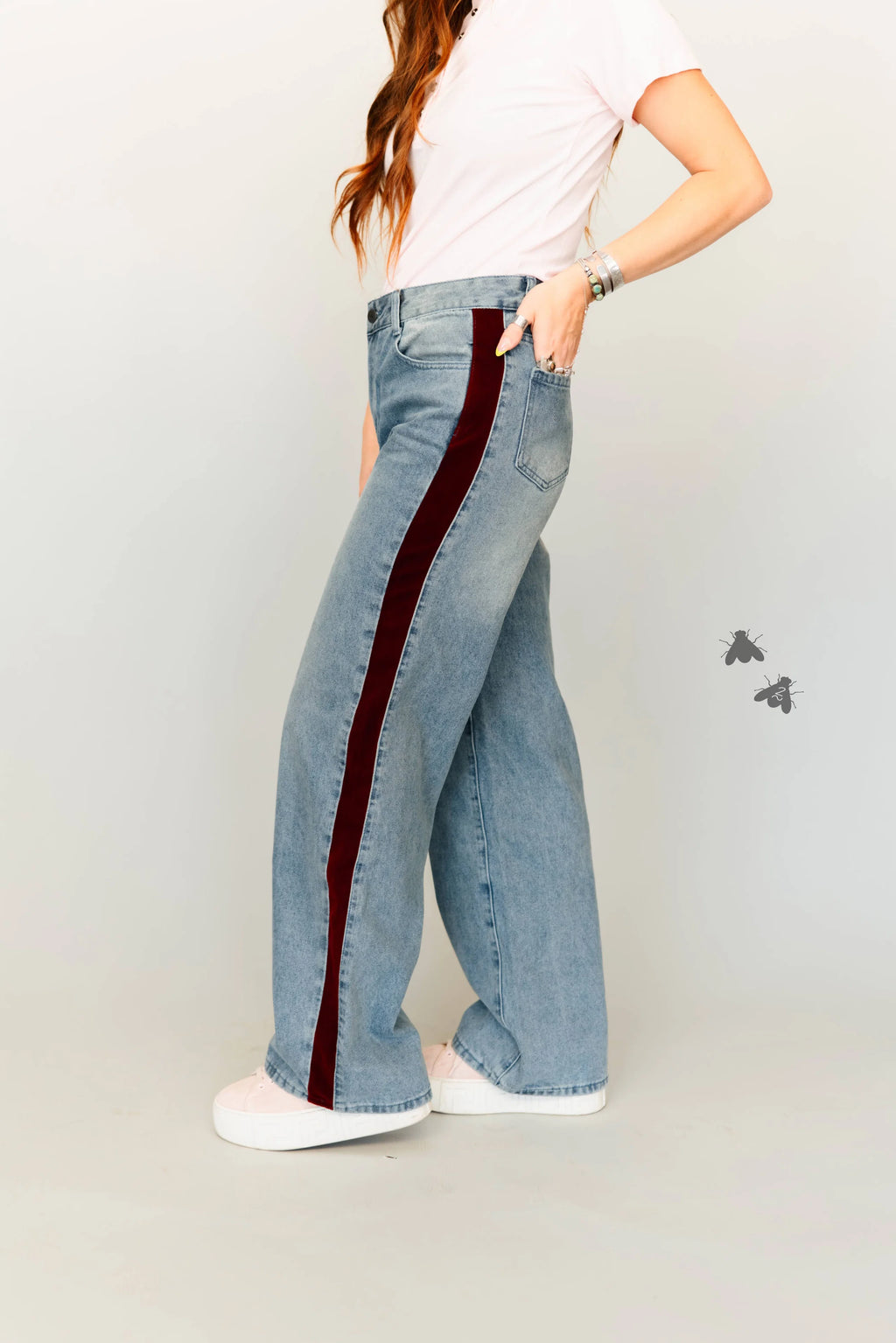 Out of Line Wine Stripe Jeans